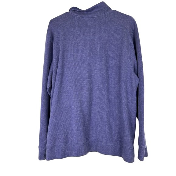 Tommy Bahama Sweater Mens Medium Purple Playa Tini Quarter Zip Mock Neck - Picture 2 of 15